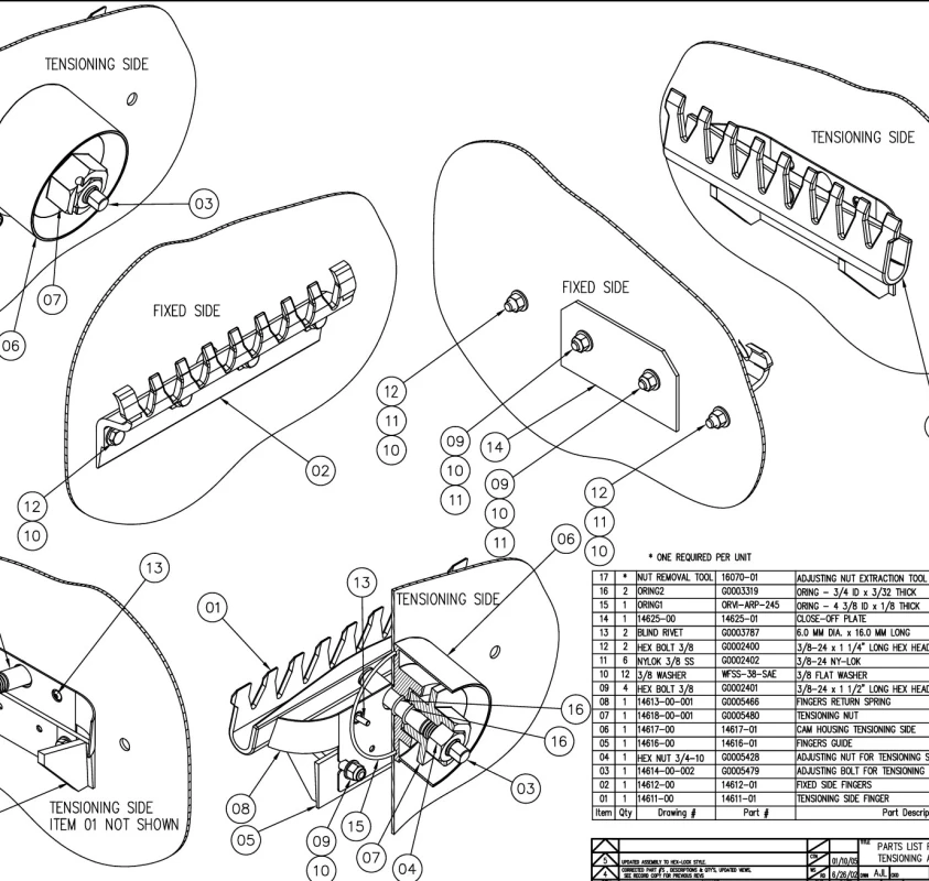 Flc500/503/504/513/514 Fix Side Fingers 14612-01