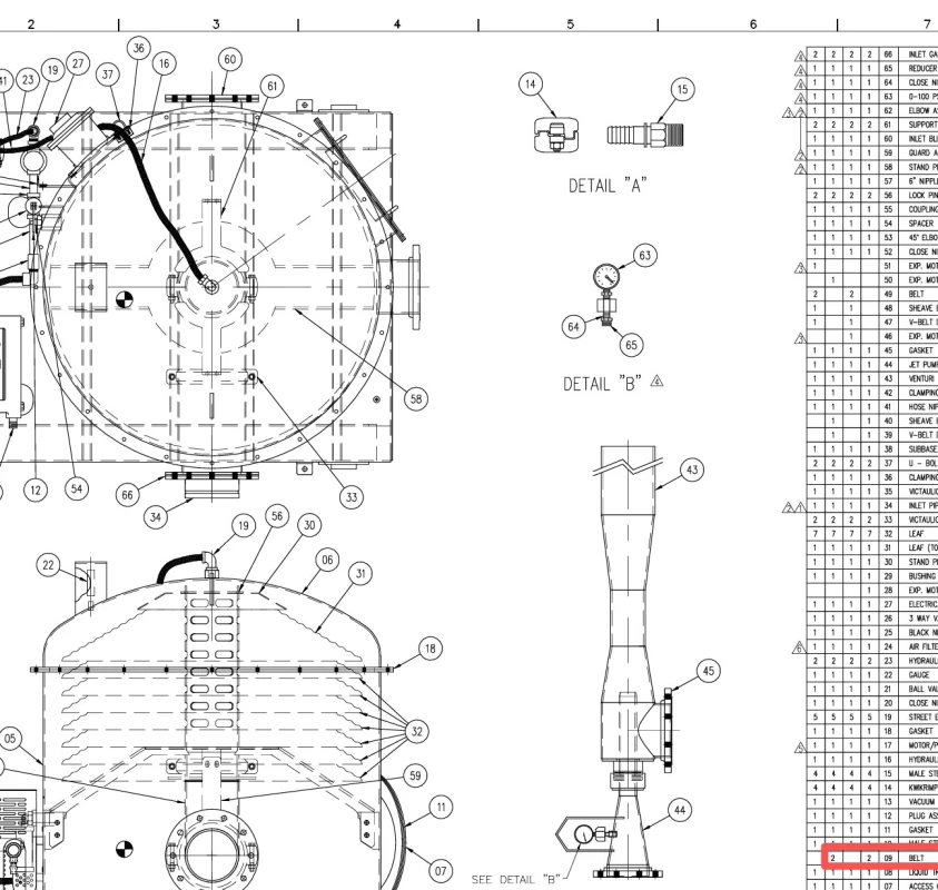 PP1137 Belt A75 Degasser 1200