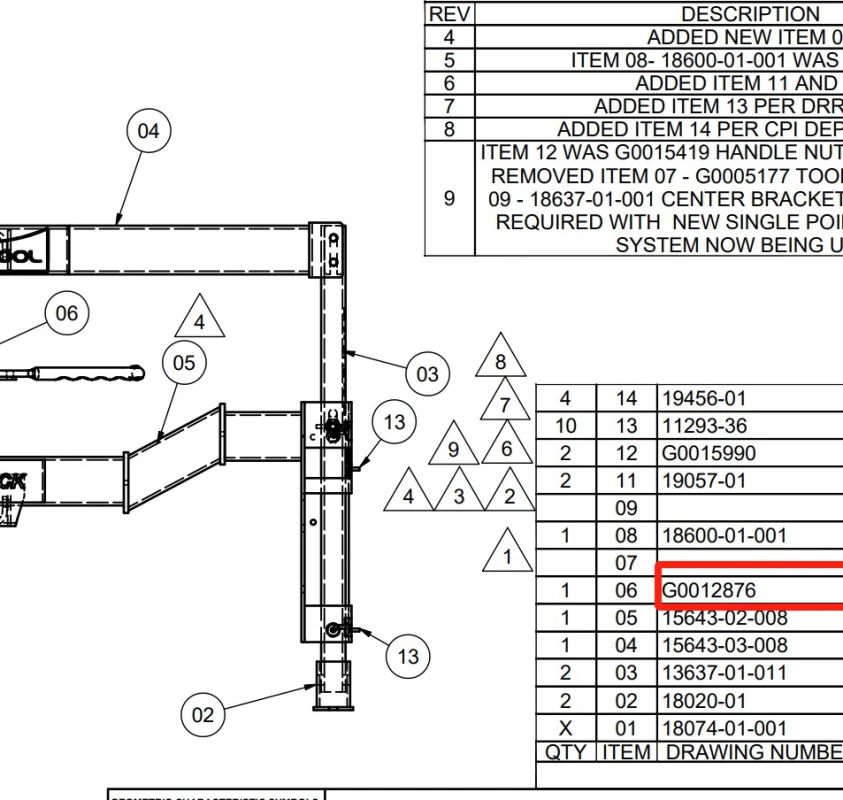 Mechanical Jack Assemble G0012876 Replacement Part
