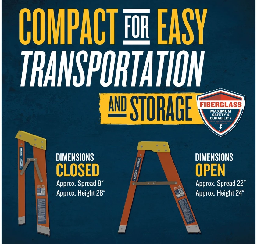 2ft Type IA Fiberglass Step Stool 6202