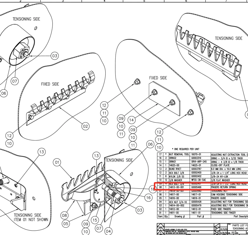 Fingers Return Spring For FLC503/504/513/514 Series Shaker G0005466