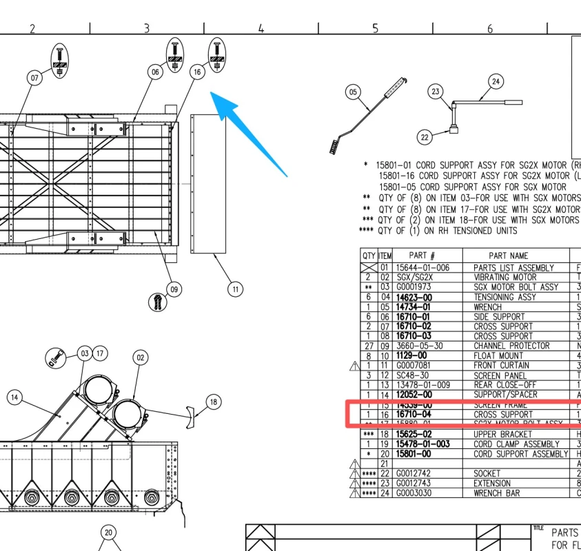 16710-04,CROSS Support Assy-.250X1"X40.500