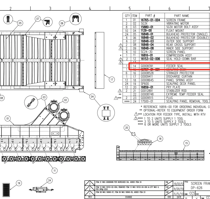 G0008391 Feeder Seal Replacement,Nitrite