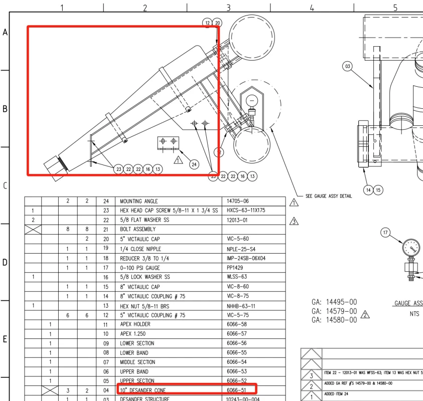 PN 6066-51, 10" Cone Assy Desander Replacement Urethane